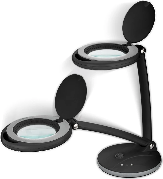 Wentronic Goobay LED-Stand-Lupenleuchte, 6W, 1.75x, 3 Dioptrien schwarz