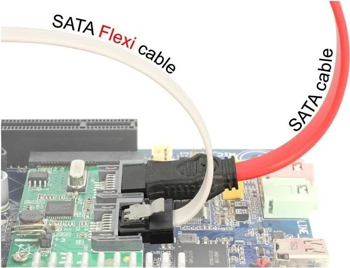 DeLOCK SATA 6Gb/s Kabel Flexi weiß 0.5m, gerade/gerade