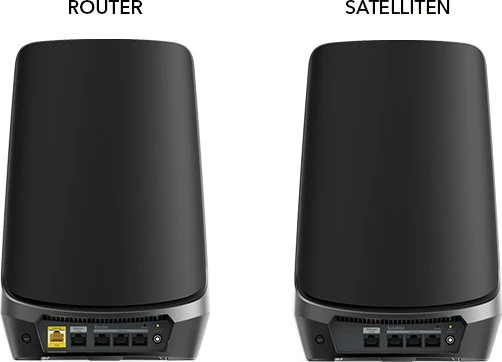 Netgear Orbi Wi-Fi 6E, 960 Serie RBKE963B, AXE11000, schwarz, Router und 2x Repeater Set, 3er-Bundle