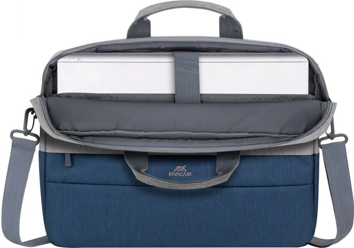 RivaCase Prater anti-theft Laptop Tasche 15.6", Grey/Dark Blue