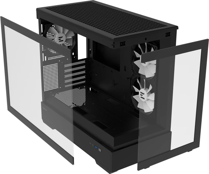Zalman P30 Black, schwarz, Glasfenster