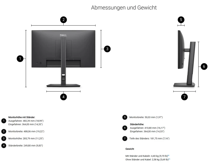 Dell Pro P 22 Monitor P2226H, 21.5"