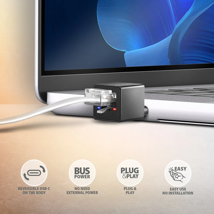 Axagon Gigabit LAN-Adapter, RJ-45, USB-C 3.0 [Stecker]