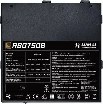 Lian Li RB 750B 750W, ATX 3.1