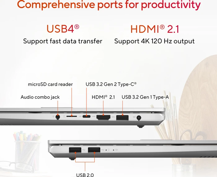 ASUS VivoBook Pro 14 OLED M6400RC-KM003W, Cool Silver, Ryzen 7 6800H, 16GB RAM, 1TB SSD, GeForce RTX 3050, DE
