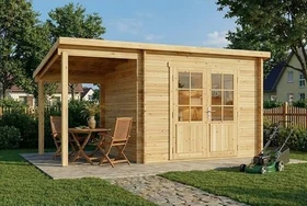 Alpholz Gartenhaus Maria mit Schleppdach 450x275cm natur