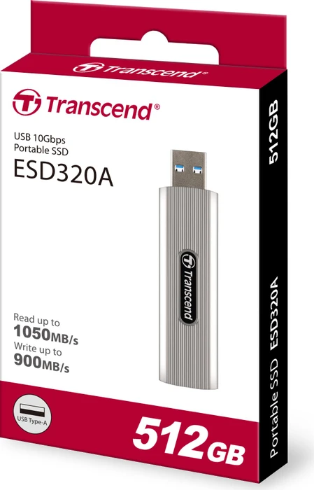 Transcend ESD320A Portable SSD 512GB, USB-A, USB 3.2 Gen 2×1