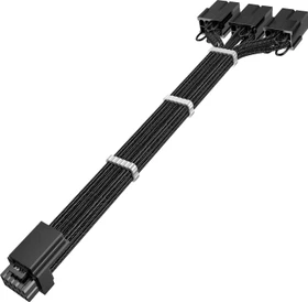 AsiaHorse 12VHPWR Adapter, 3x 8-Pin PCIe Buchse auf 16-Pin PCIe 5.0 12VHPWR Stecker, Cable Extension, Adapterkabel, 16AWG, schwarz, 30cm (PCIE5.0-B-DE)