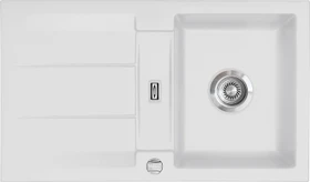 systemceram Genea 87 F Einbau Becken reversibel mit Ablauffernbedienung satin