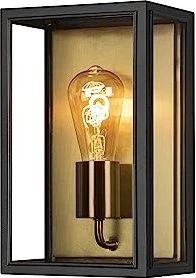 Konstsmide Carpi 18cm Wandleuchte 1-flammig schwarz messing
