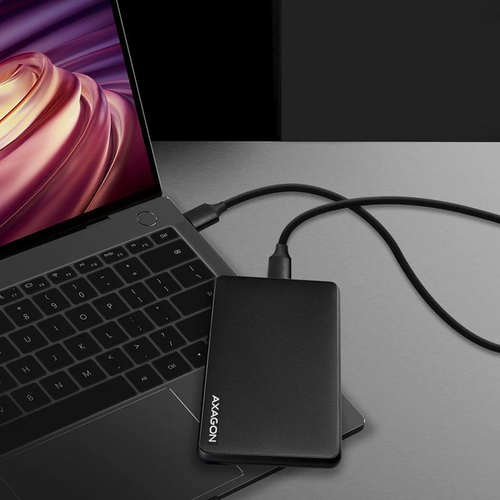 Axagon Slide Box Festplattengehäuse, schwarz, 2.5", USB 3.0 Micro-B