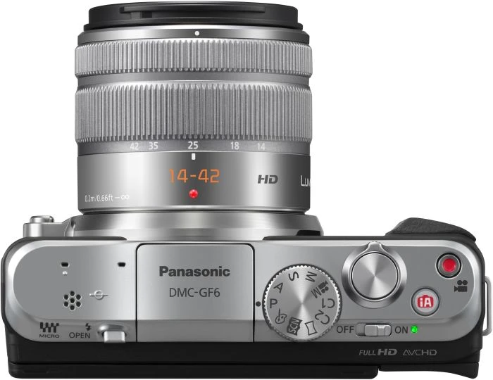 Panasonic Lumix DMC-GF6 schwarz mit Objektiv Lumix G Vario 14-42mm 3.5-5.6 II ASPH OIS