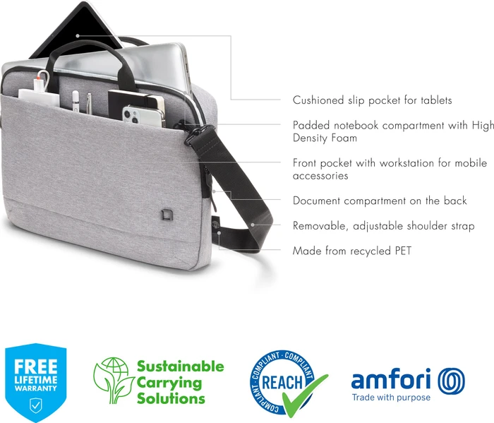 Dicota Slim Eco Motion 10-11.6" Notebooktasche, grau