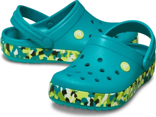 Crocs Crocband Glow Confetti Band Clog turbo teal/multi (Junior)