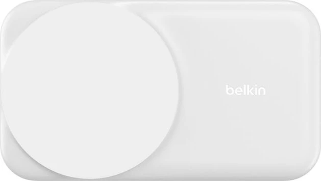 Belkin UltraCharge faltbare magnetische 2-in-1-Ladestation mit Qi2 (25W) viereckig weiß