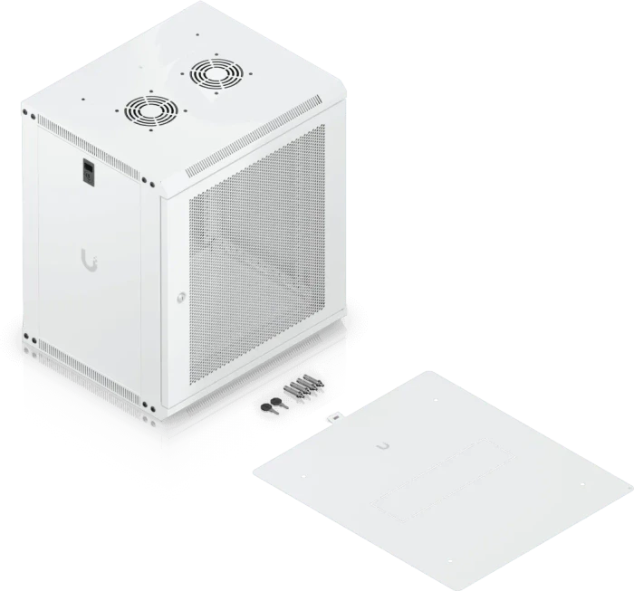 Ubiquiti 12U Rack Cabinet, 19" Wandgehäuse 12HE, Gitternetztür, weiß, 450mm tief