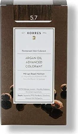 Korres Argan Oil Permanent Hair Colorant Haarfarbe 5.7 schokobraun hell