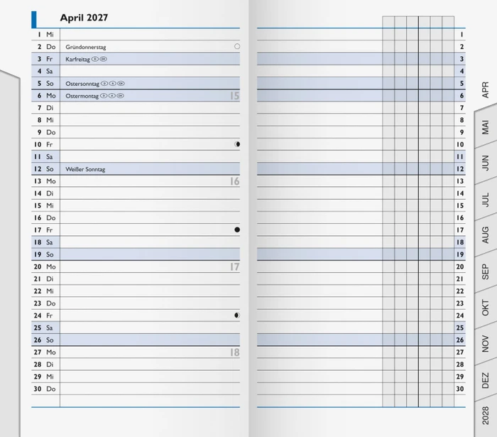 Brunnen 753 Ersatzeinlage Taschenkalender 2026, 87x153mm