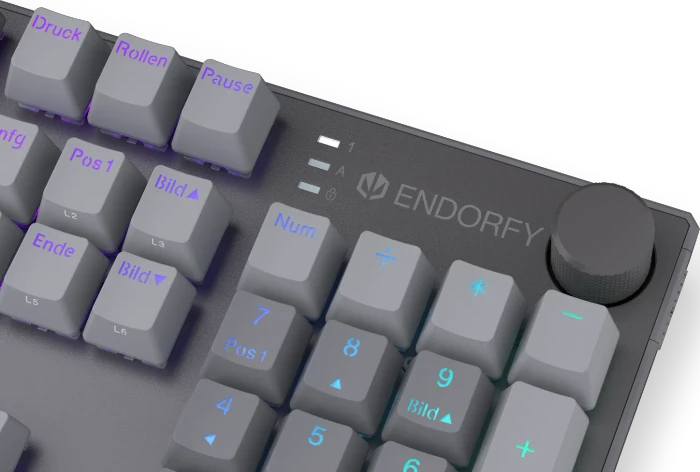 Endorfy Thock V2, PBT, grau, LEDs RGB, hot-swap, Endorfy RED, USB, DE