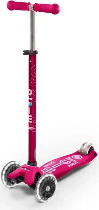Micro Maxi Micro Deluxe Foldable LED Kickboard shocking pink