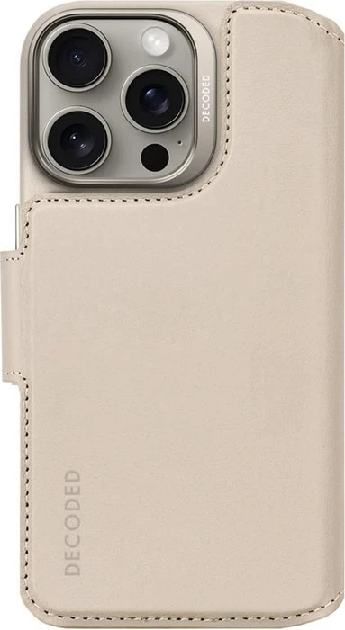 Decoded Leather Detachable Wallet Case für Apple iPhone 16 Pro clay beige