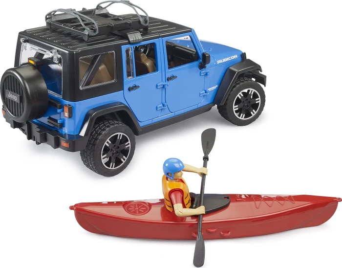 Bruder Jeep Wrangler Rubicon Unlimited mit Kajak und Figur