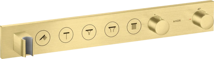 Hansgrohe AXOR ShowerSolutions Thermostatmodul Select 670/90 Unterputz für 5 Verbraucher brushed brass