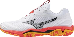 Mizuno Wave Stealth 6 Handballschuhe white/fiery coral 2/citrus