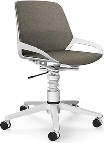 Aeris Numo Task Bürostuhl, beige, Gestell weiß, Gasdruckdämpfer mit Federbein