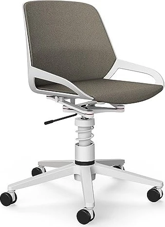 Aeris Numo Task Bürostuhl, beige, Gestell weiß, Gasdruckdämpfer mit Federbein