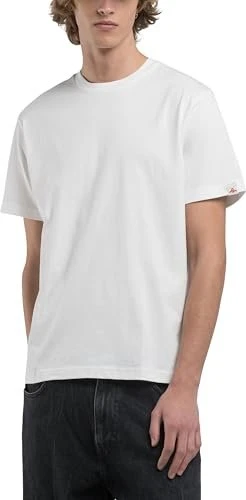 Replay Jersey Regular Fit T-Shirt kurzarm natural white (Herren)