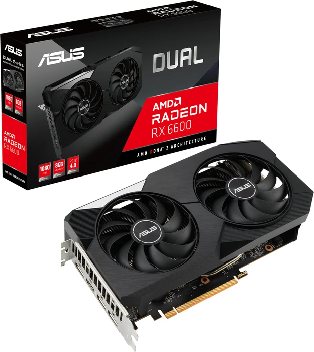 ASUS Radeon RX 6600 Dual, DUAL-RX6600-8G, 8GB GDDR6, HDMI, 3x DP