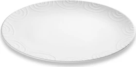 Gmundner Keramik Weißgeflammt Platte oval 33x26cm