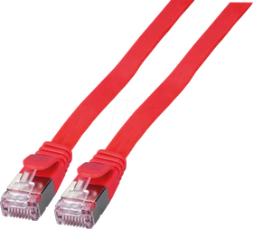 EFB Elektronik PVC Flach-Patchkabel, Cat6a, U/FTP, RJ-45/RJ-45, 5m, rot