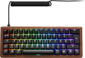 Sharkoon Skiller SGK50 S4 Gen2 Wood PBT, holz/schwarz, LEDs RGB, hot-swap, Gateron G Pro 3.0 YELLOW, USB, DE (4044951042784)