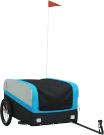 vidaXL Transport 137x69cm Fahrradanhänger schwarz/blau