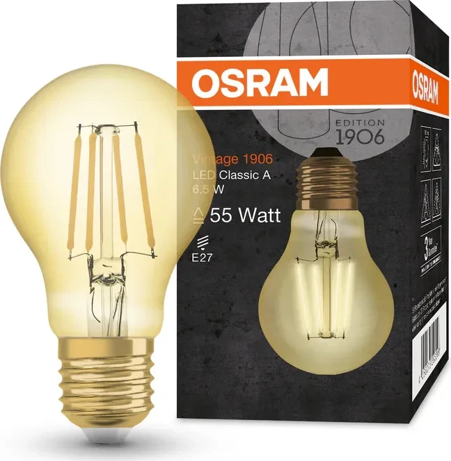 Osram Ledvance Filament LED Vintage 1906 Clas A 55 6.5W/824 E27