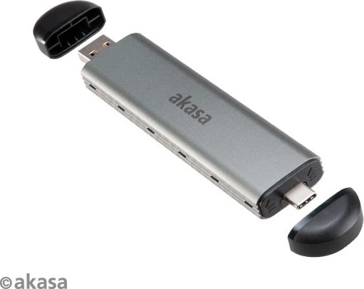 Akasa M.2 NVMe SSD Aluminium Enclosure, USB-C 3.1/USB-A 3.1
