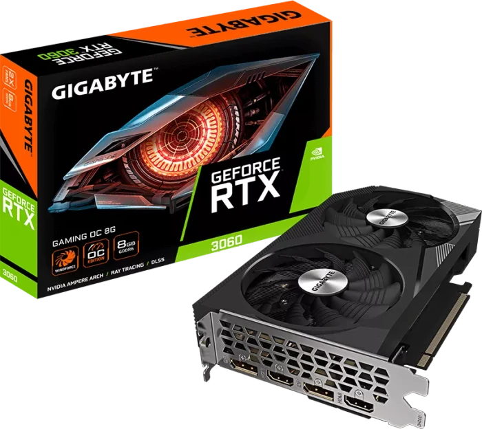 GIGABYTE GeForce RTX 3060 Gaming OC 8G (Rev. 2.0), 8GB GDDR6, 2x HDMI, 2x DP