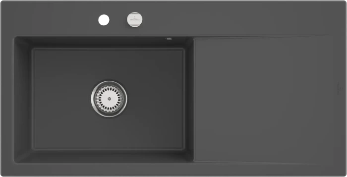 Villeroy & Boch Subway Style 60 Einbau Becken links mit Ablauffernbedienung graphite
