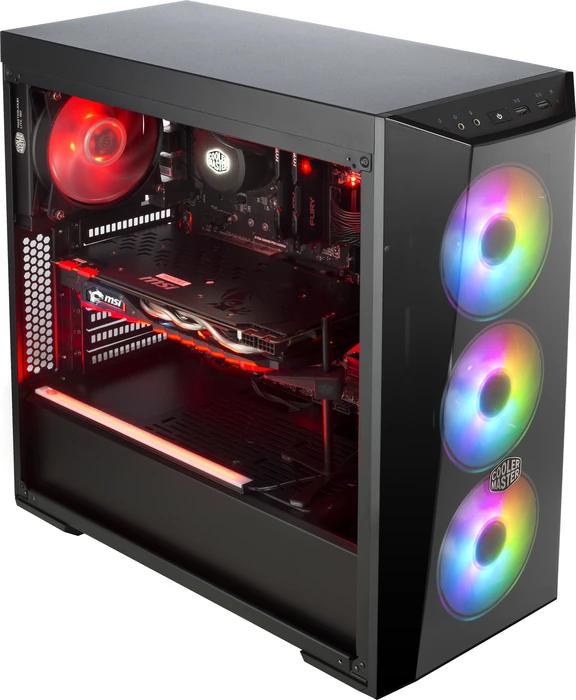 Cooler Master MasterBox Lite 5 ARGB, schwarz, Glasfenster