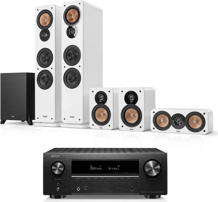 Teufel Ultima 40 Surround 5.1-Set (Mk4) weiß + Denon X2800H DAB 5.1-Set