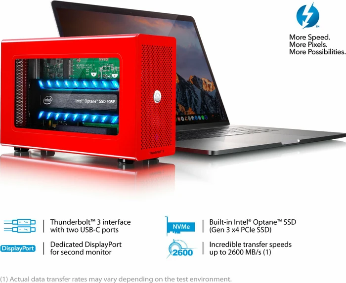 Akitio Node Lite SE, rot, Erweiterungsgehäuse für PCIe, Thunderbolt 3 / USB-C 3.1