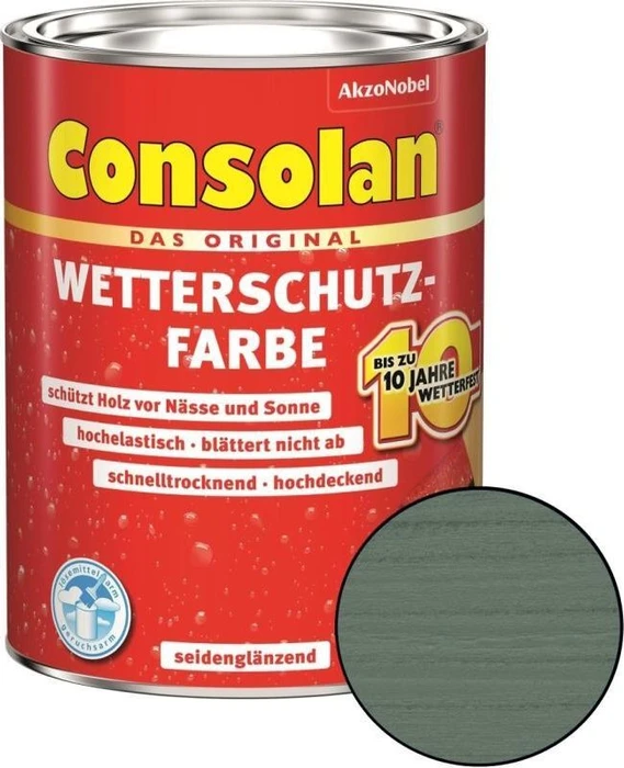 Consolan Wetterschutz-Farbe außen grün, 2.5l