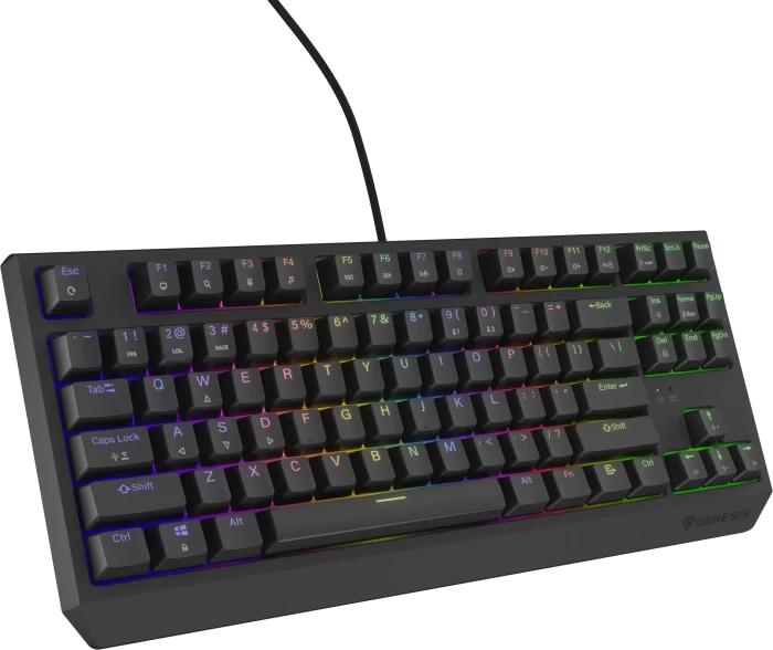 Genesis Thor 230 TKL, schwarz, LEDs RGB, hot-swap, Gaote Outemu BROWN, USB, US