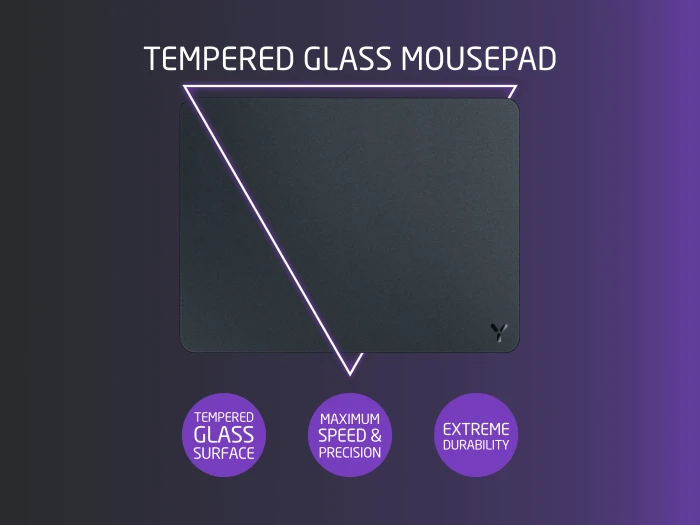 ISY IMP-6100 Tempered Glass Mousepad, 400x300mm, schwarz