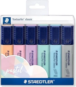 Staedtler Textsurfer classic 364 Pastell mit grau sortiert, 6er-Set, Etui