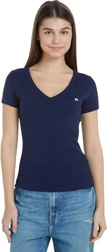 Tommy Hilfiger Essential V-Neck Slim Fit T-Shirt kurzarm dark night navy (Damen)
