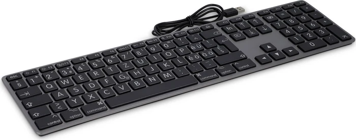 LMP Großschrift Tastatur mit Zahlenblock für Mac, Space Gray, USB, DE