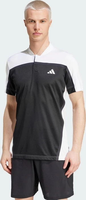 adidas Tennis Heat.RDY Pro FreeLift Henley Poloshirt kurzarm schwarz/weiß (Herren)